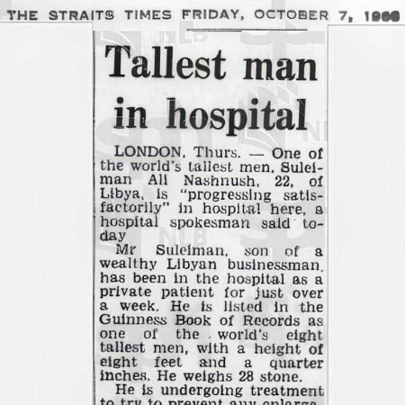 Suleiman Ali Nashnush underwent surgery to stop his abnormal growth.